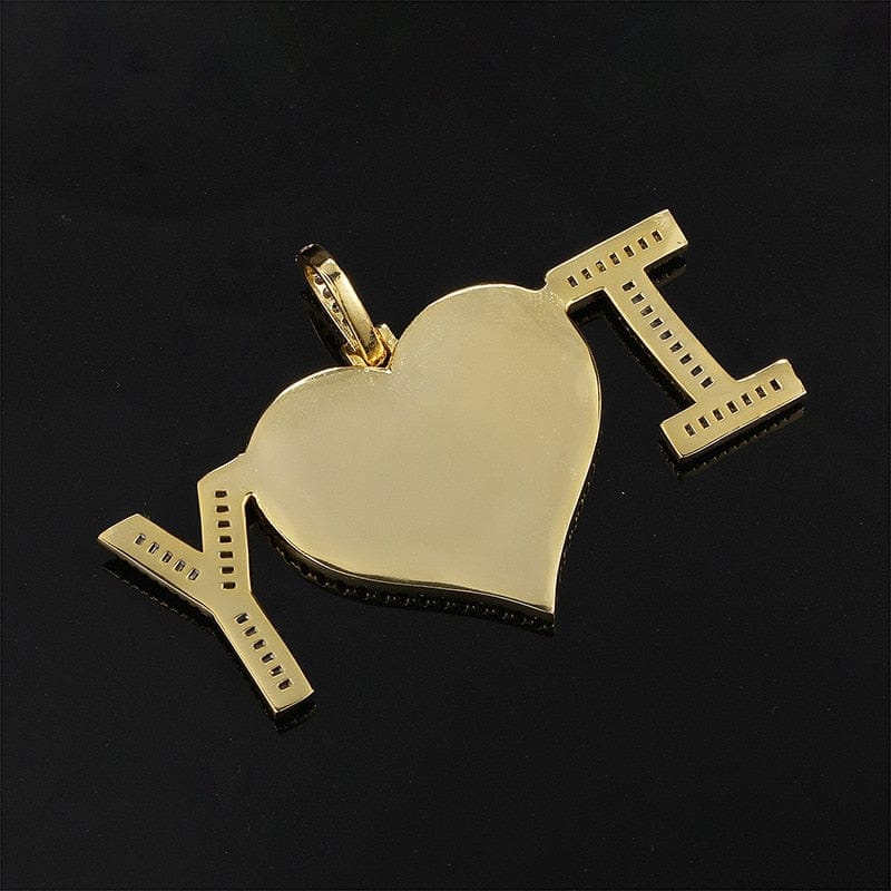 Custom "I Love You" Heart Photo Pendant Necklace