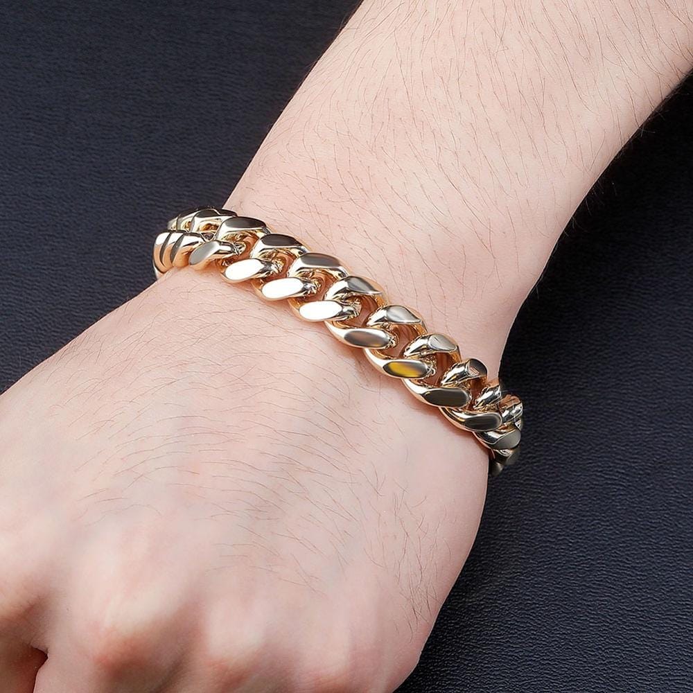 10MM Heavy Miami Cuban Link Bracelet With Iced Clasp