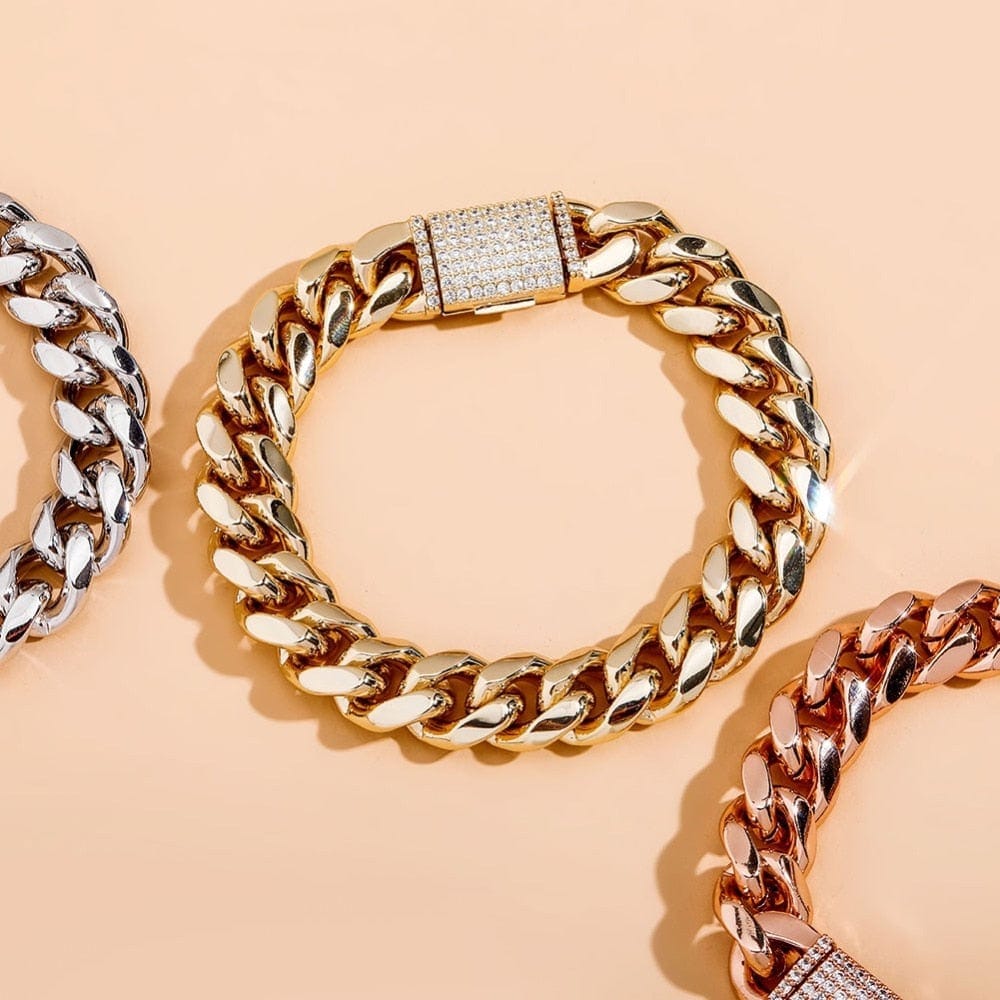 10MM Heavy Miami Cuban Link Bracelet With Iced Clasp