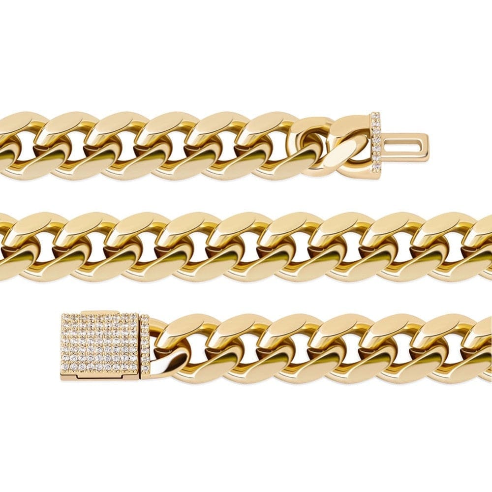 10MM Heavy Miami Cuban Link Bracelet With Iced Clasp