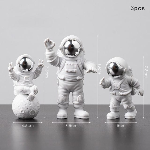 3 Piece Astronaut Action Figures and Moon - Room Decor