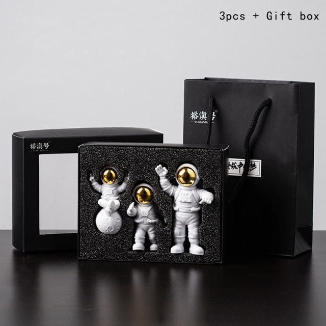 3 Piece Astronaut Action Figures and Moon - Room Decor