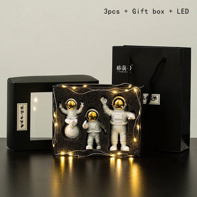 3 Piece Astronaut Action Figures and Moon - Room Decor