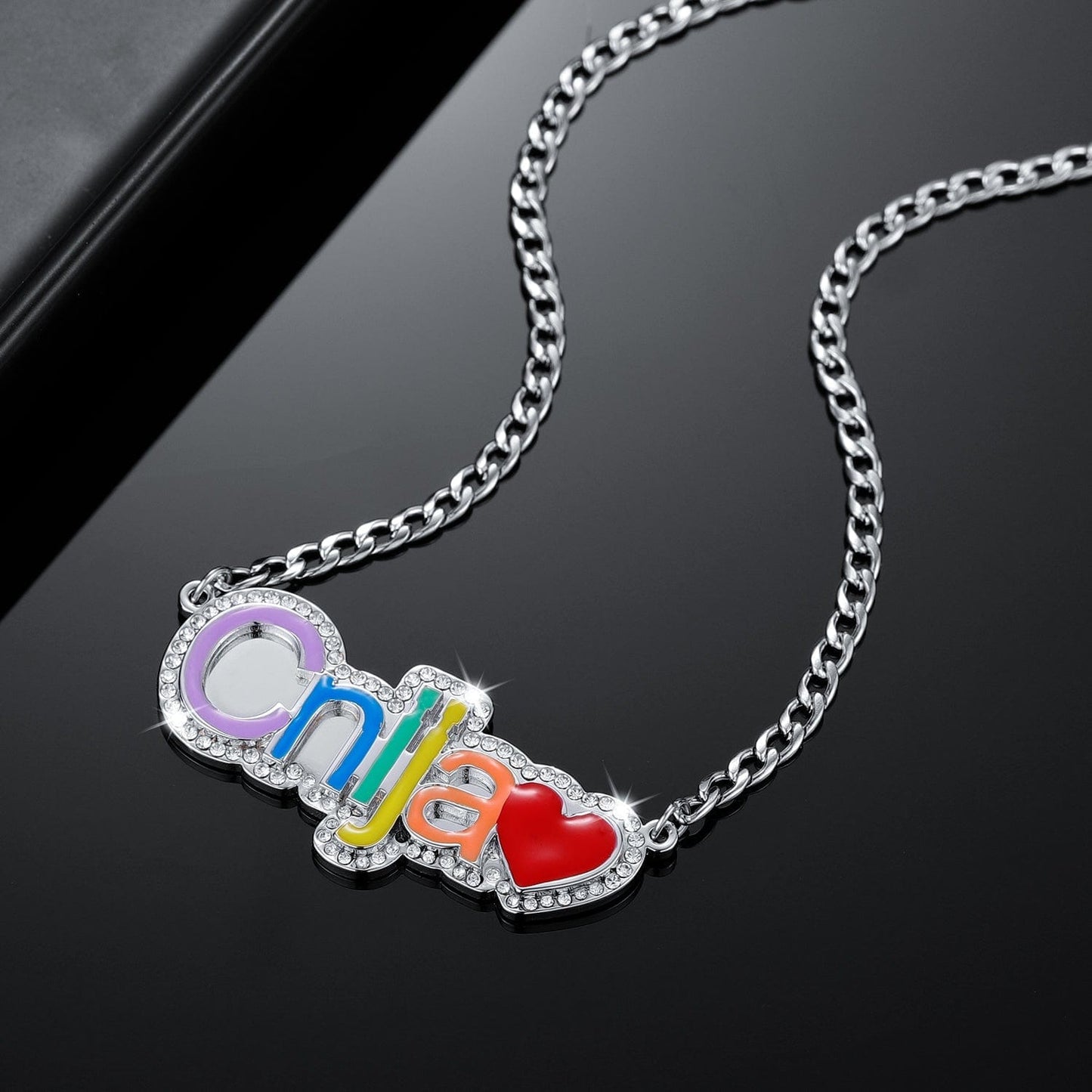 Custom Rainbow Name Necklace For Children