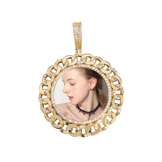 Custom Cuban Link Frame Photo Necklace
