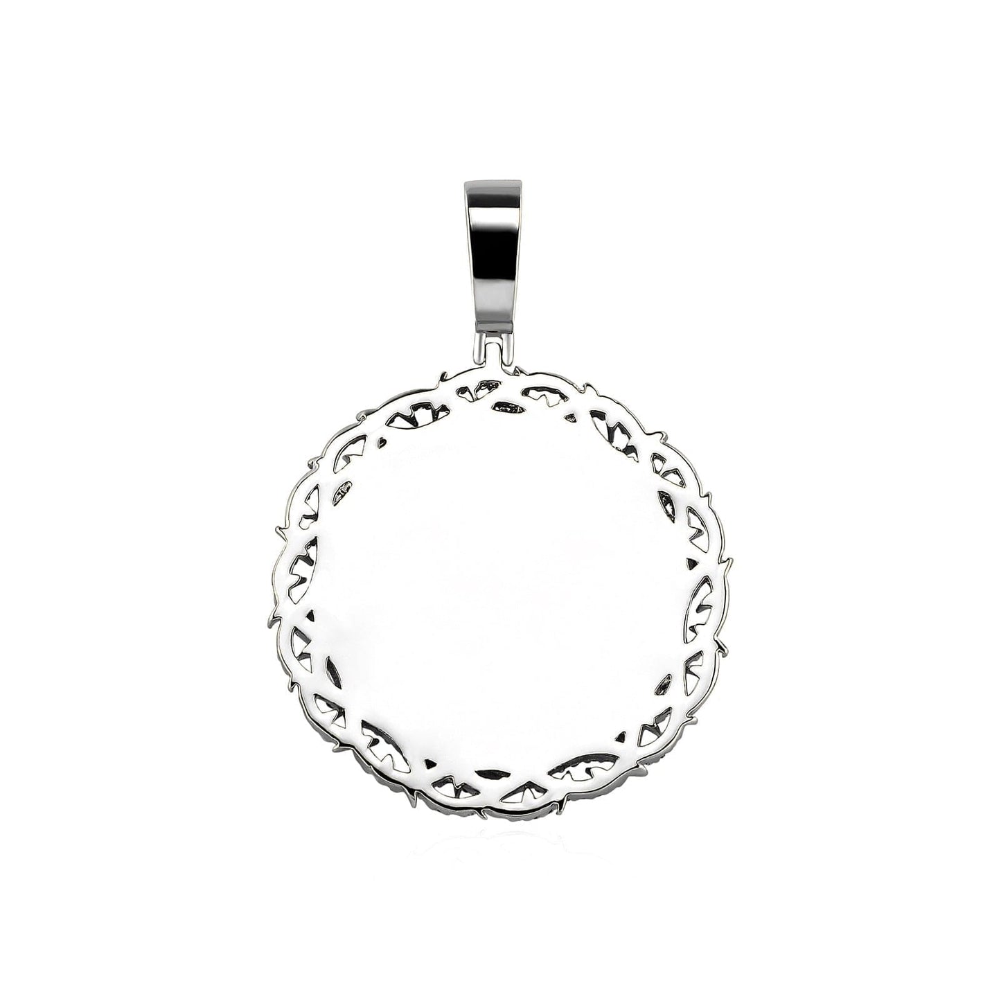 Custom Round Braided Wreath Photo Pendant Necklace