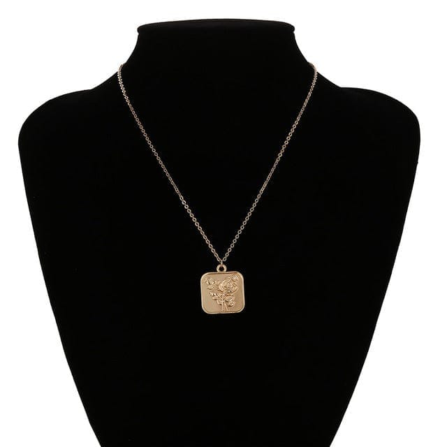 Vintage Carved Coin Pendant Necklaces