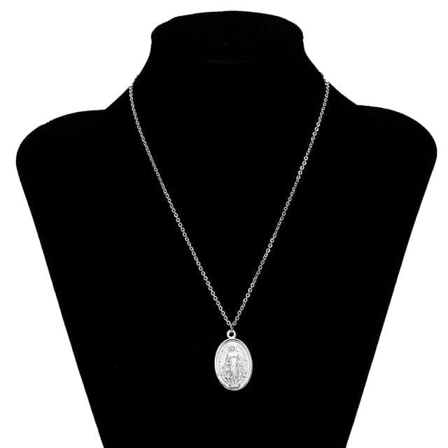 Vintage Carved Coin Pendant Necklaces