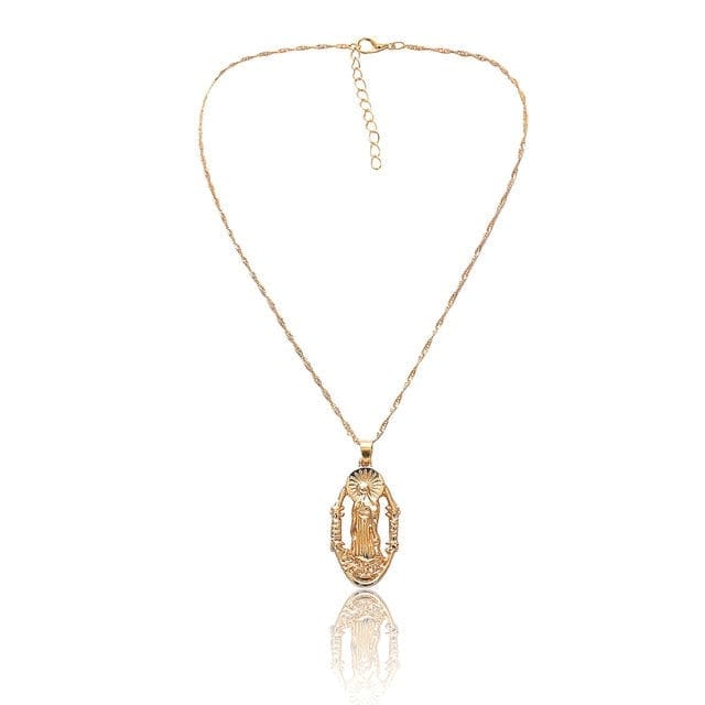 Vintage Carved Coin Pendant Necklaces