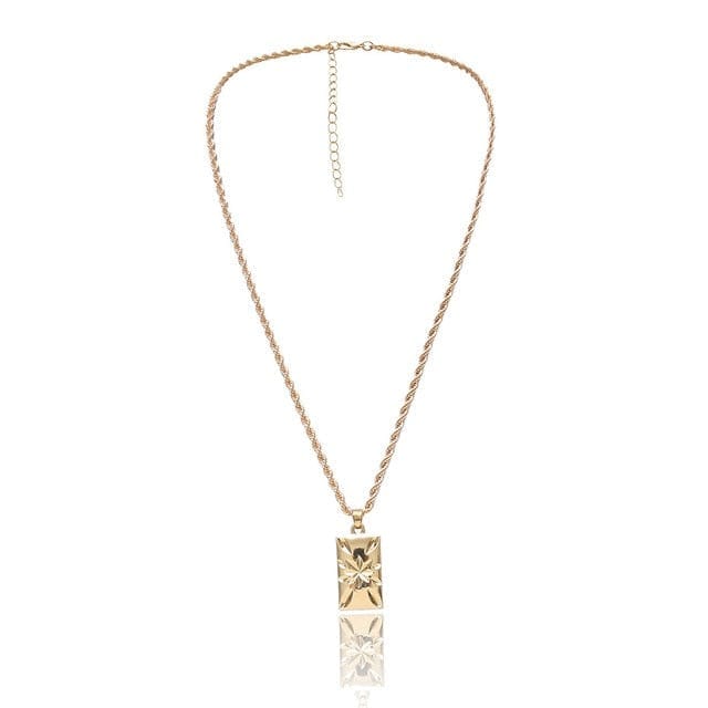 Vintage Carved Coin Pendant Necklaces