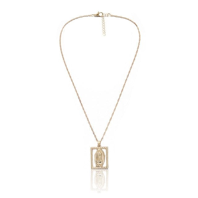 Vintage Carved Coin Pendant Necklaces