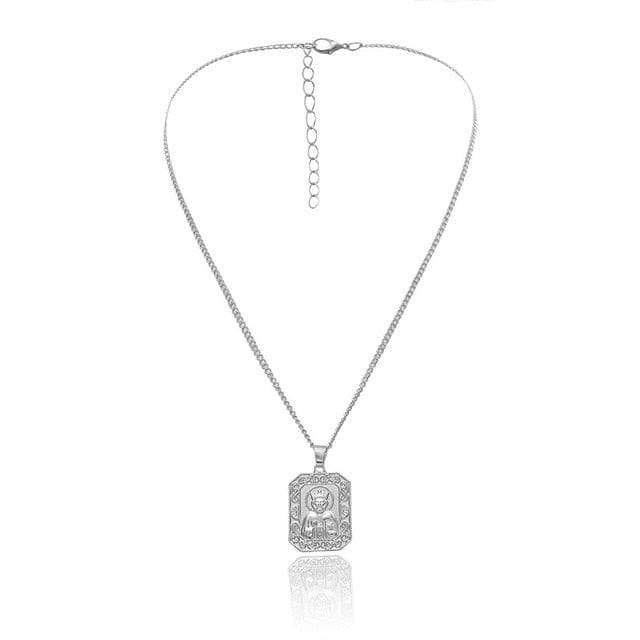 Vintage Carved Coin Pendant Necklaces