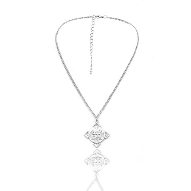 Vintage Carved Coin Pendant Necklaces
