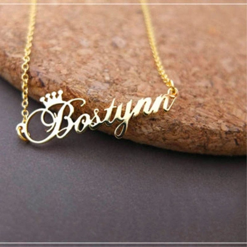 Custom Name Necklace With Crown