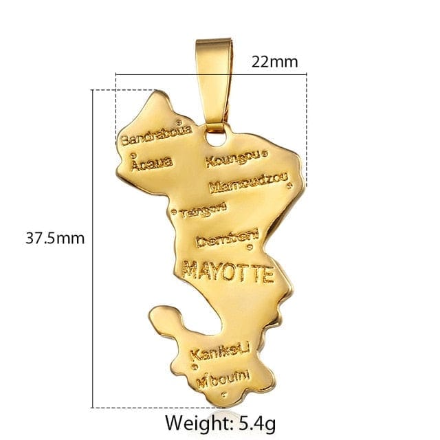 Champagne Yellow Gold Country/Map Pendants