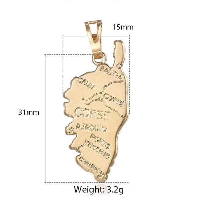 Champagne Yellow Gold Country/Map Pendants