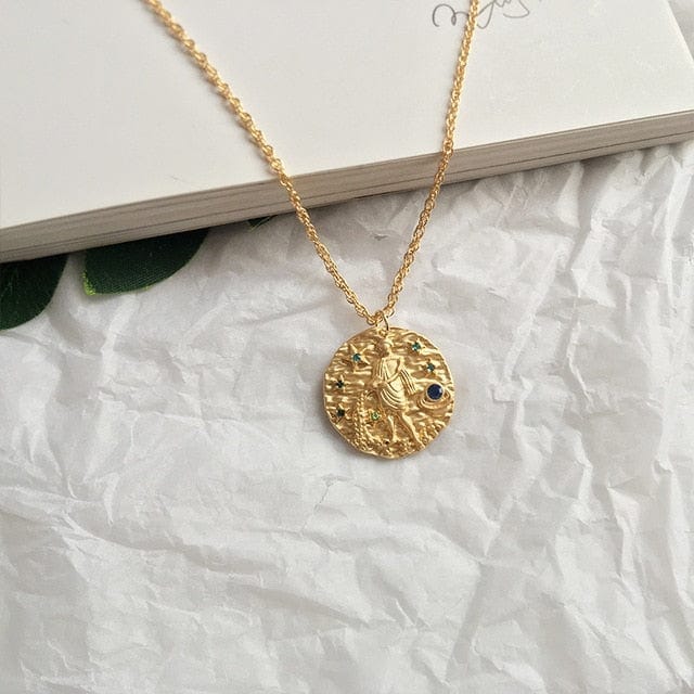 Sumerian Gold Coin Constellation Pendant/Necklace