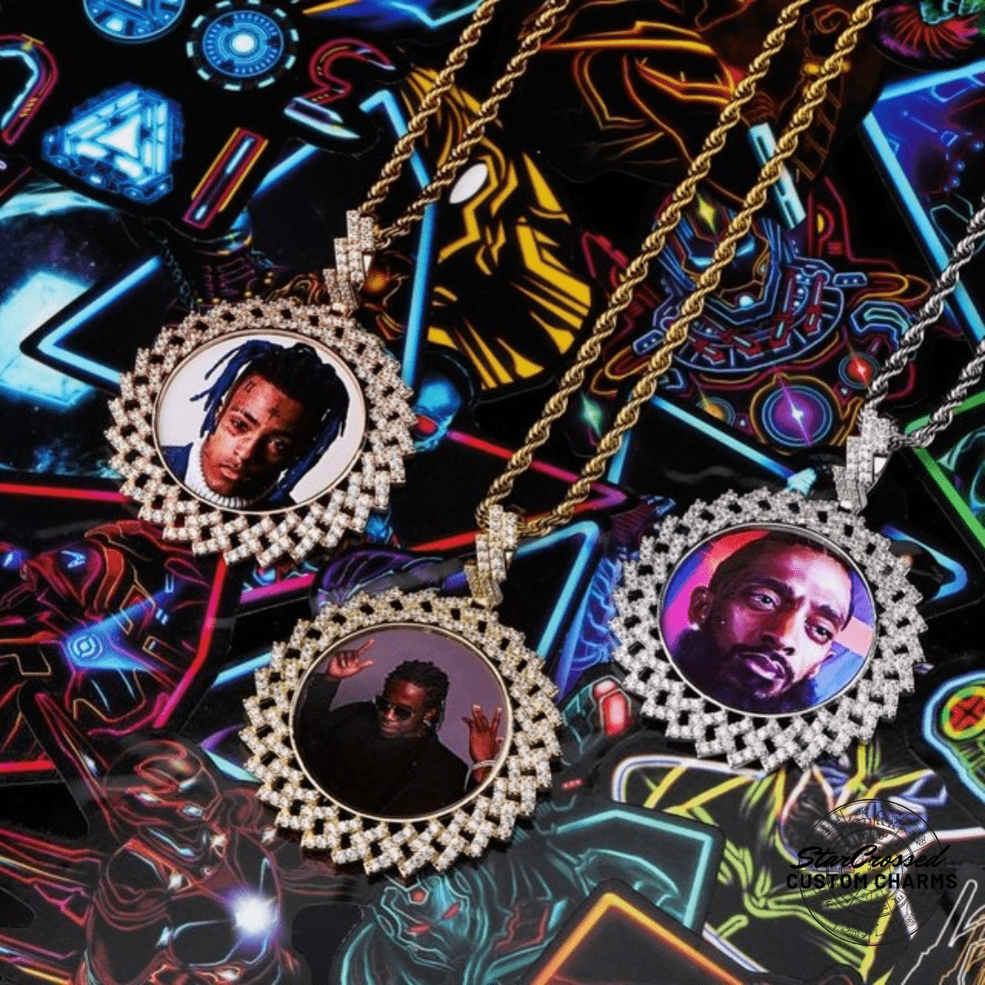 Custom Photo Pendant & Necklace With Cuban Link Frame - Gold, Rose Gold, White Gold