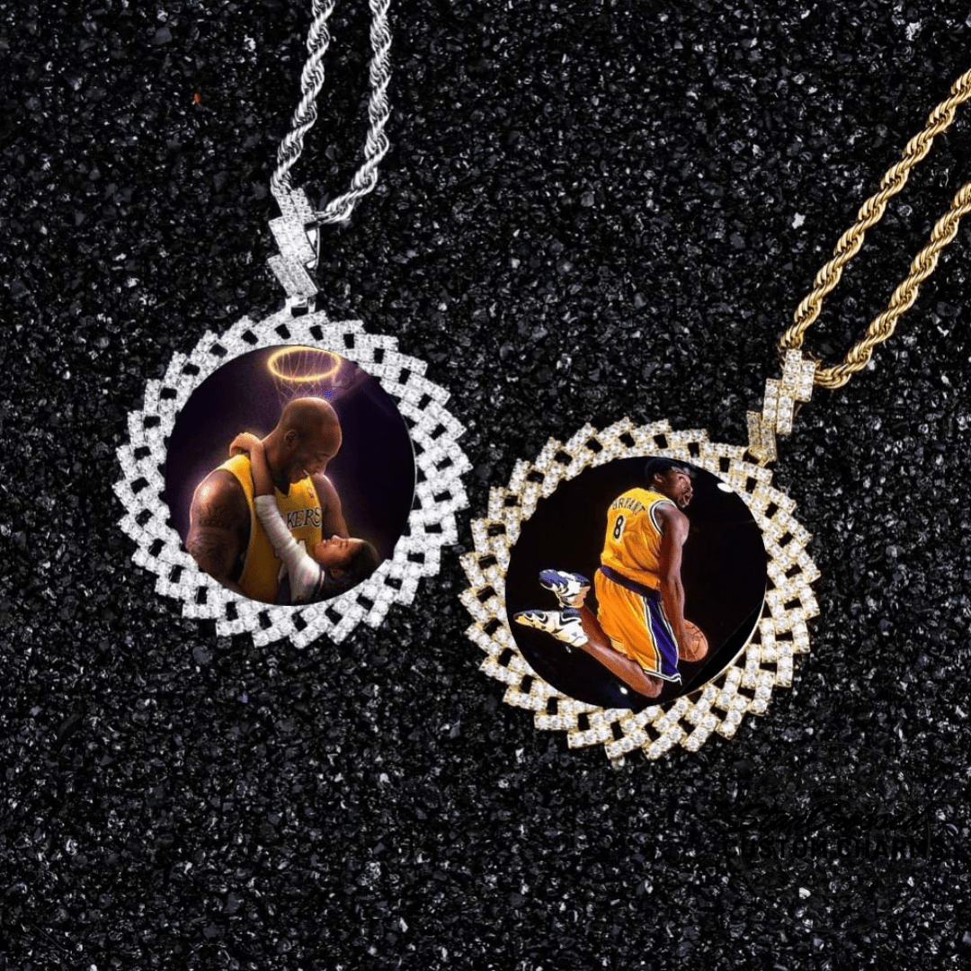 Custom Photo Pendant & Necklace With Cuban Link Frame - Gold, Rose Gold, White Gold
