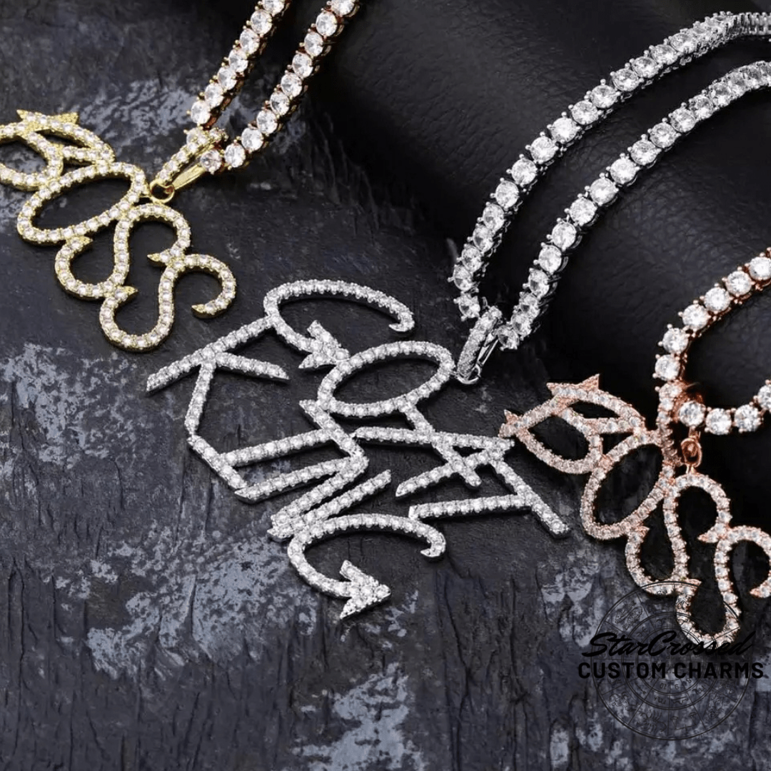 Tag Style Letter Name Pendants & Necklace