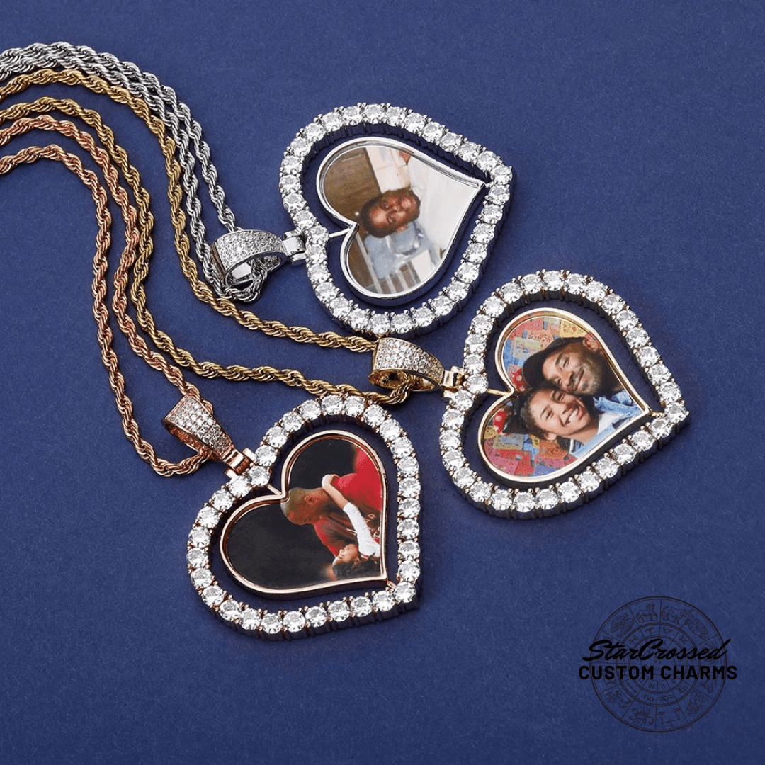 Spinning Heart Necklace With Picture Pendant