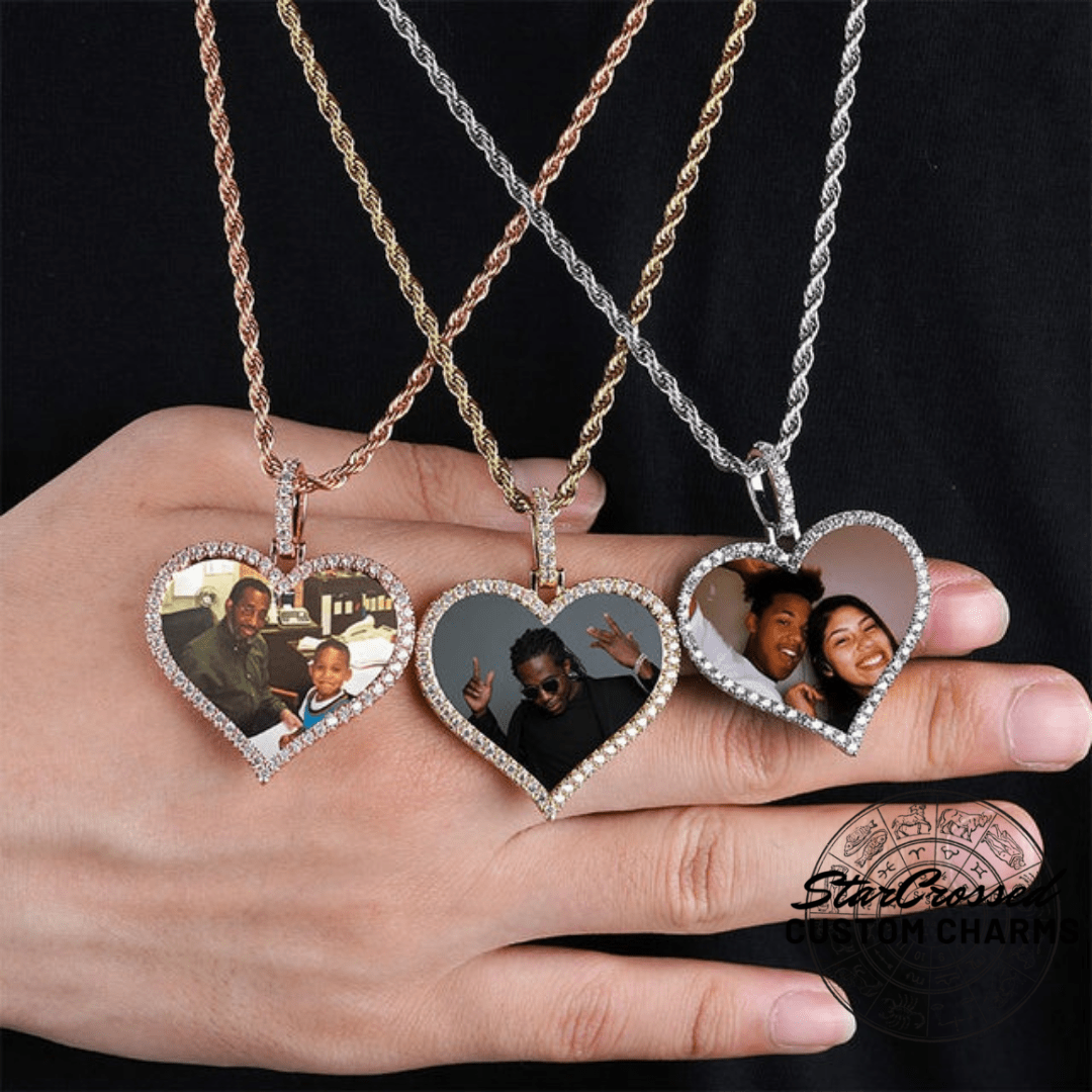 Custom Heart Picture Pendant Charm Necklace