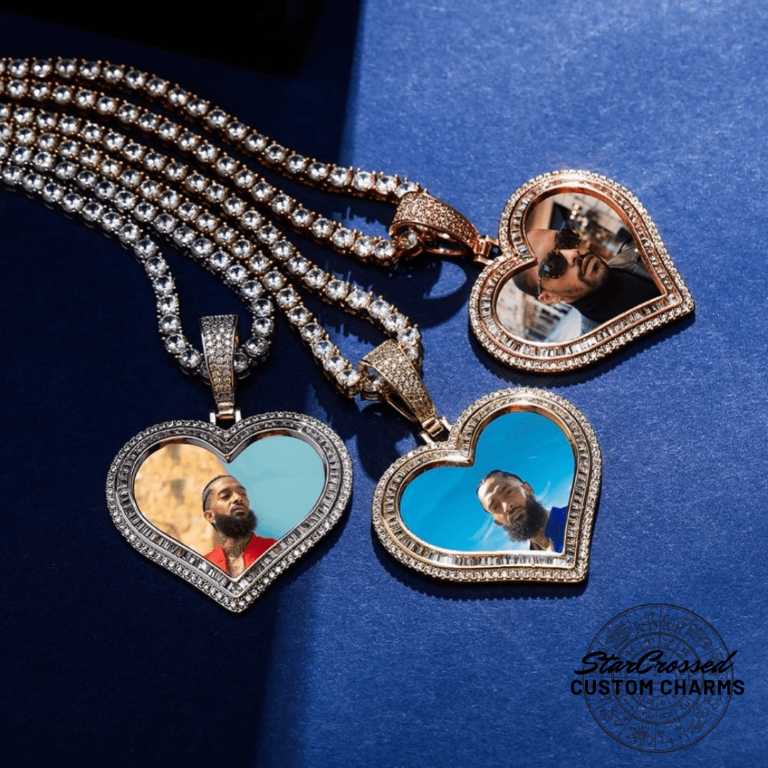 Heart Shaped Photo Charm Pendant