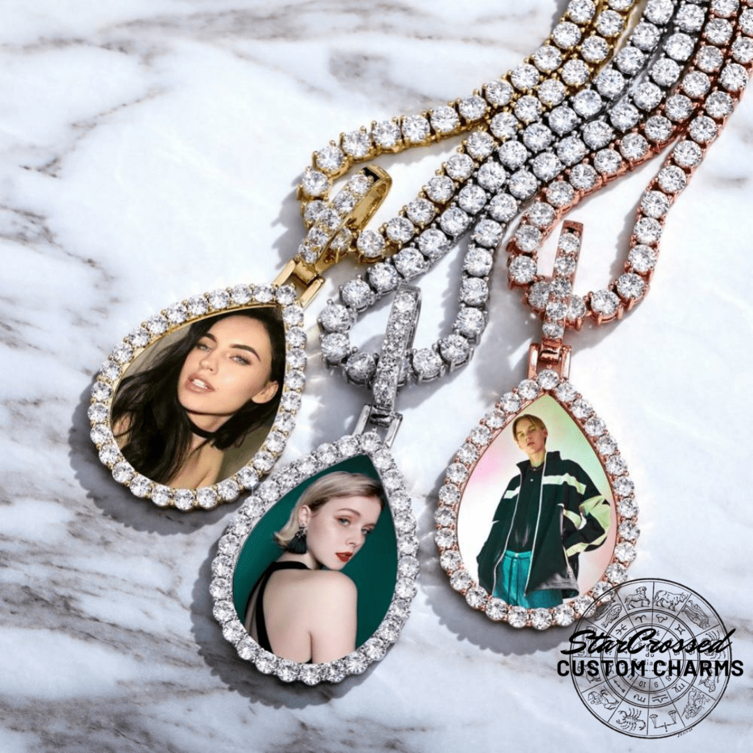 Custom "Tear Drop" Picture Pendant Necklace