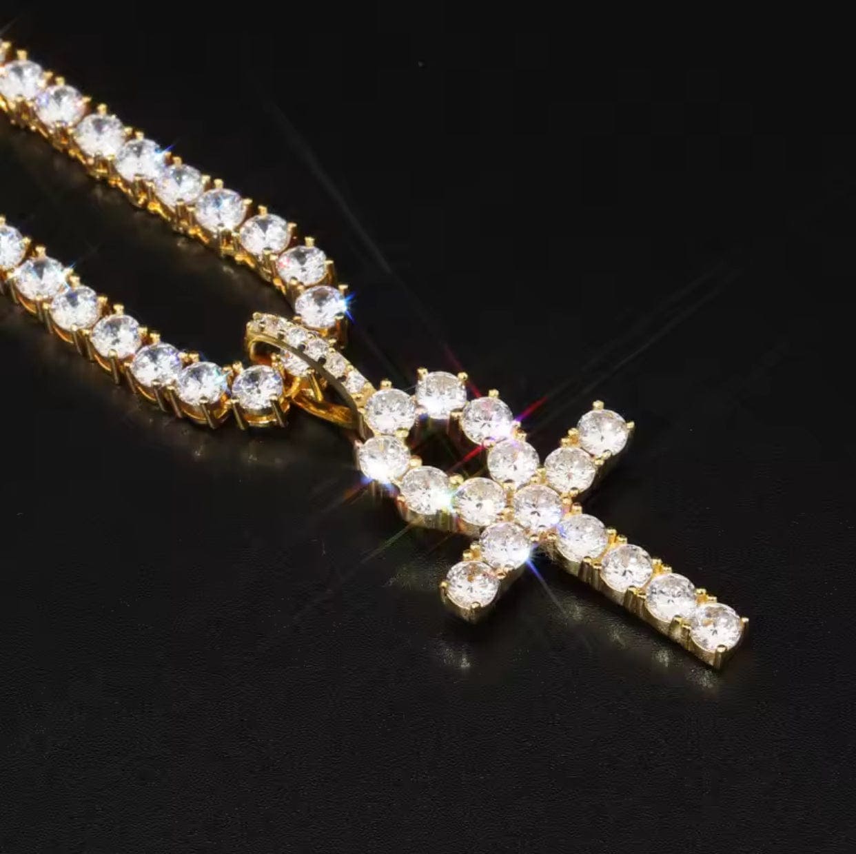 Collar con colgante Ankh - Oro, Plata