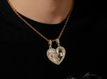 Collar "Corazón Roto" con Marco Magnético con Doble Foto Colgante
