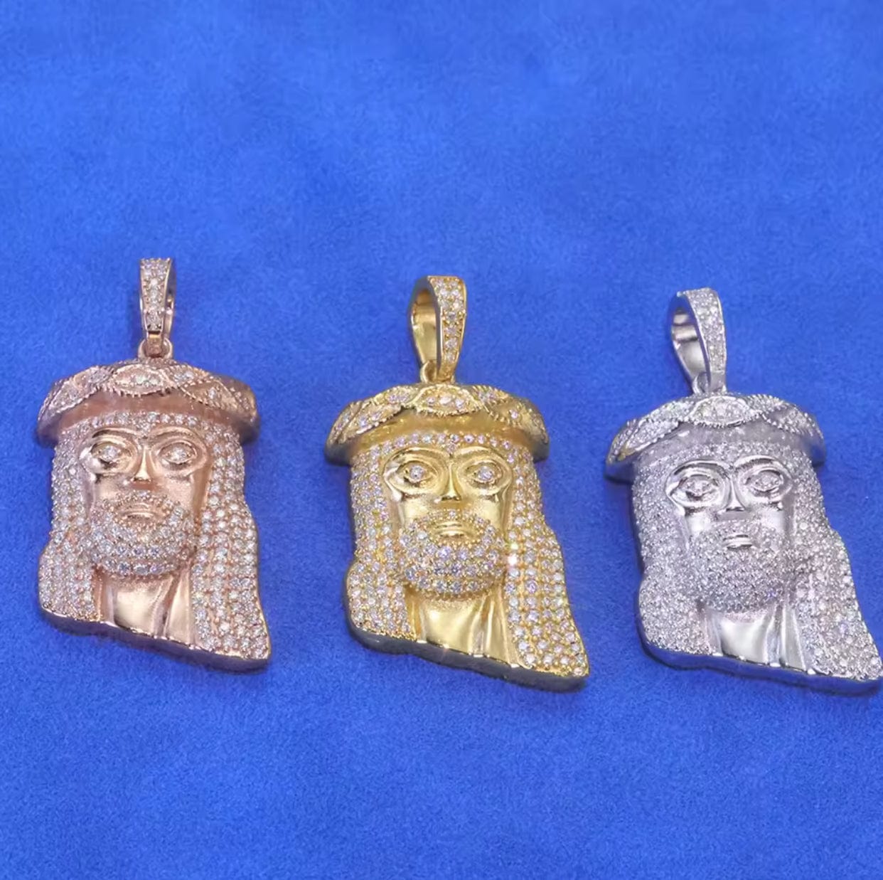 "Jesus Piece" 925 Silver & VVS Moissanite Jesus Head Pendant Necklace