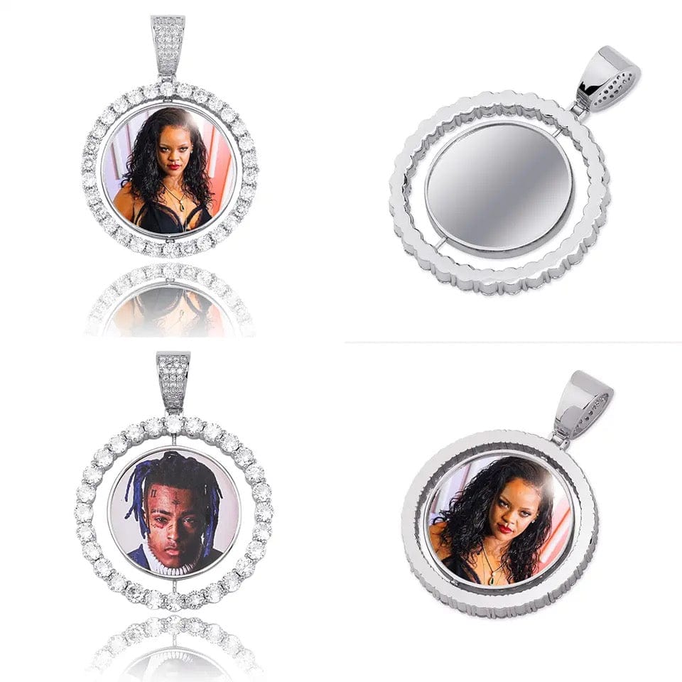Rotating Double-Sided Picture Pendant Necklace