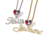 Heart Shaped Photo Pendant & Name Necklace