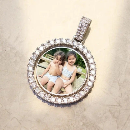 Rotating Double-Sided Picture Pendant Necklace