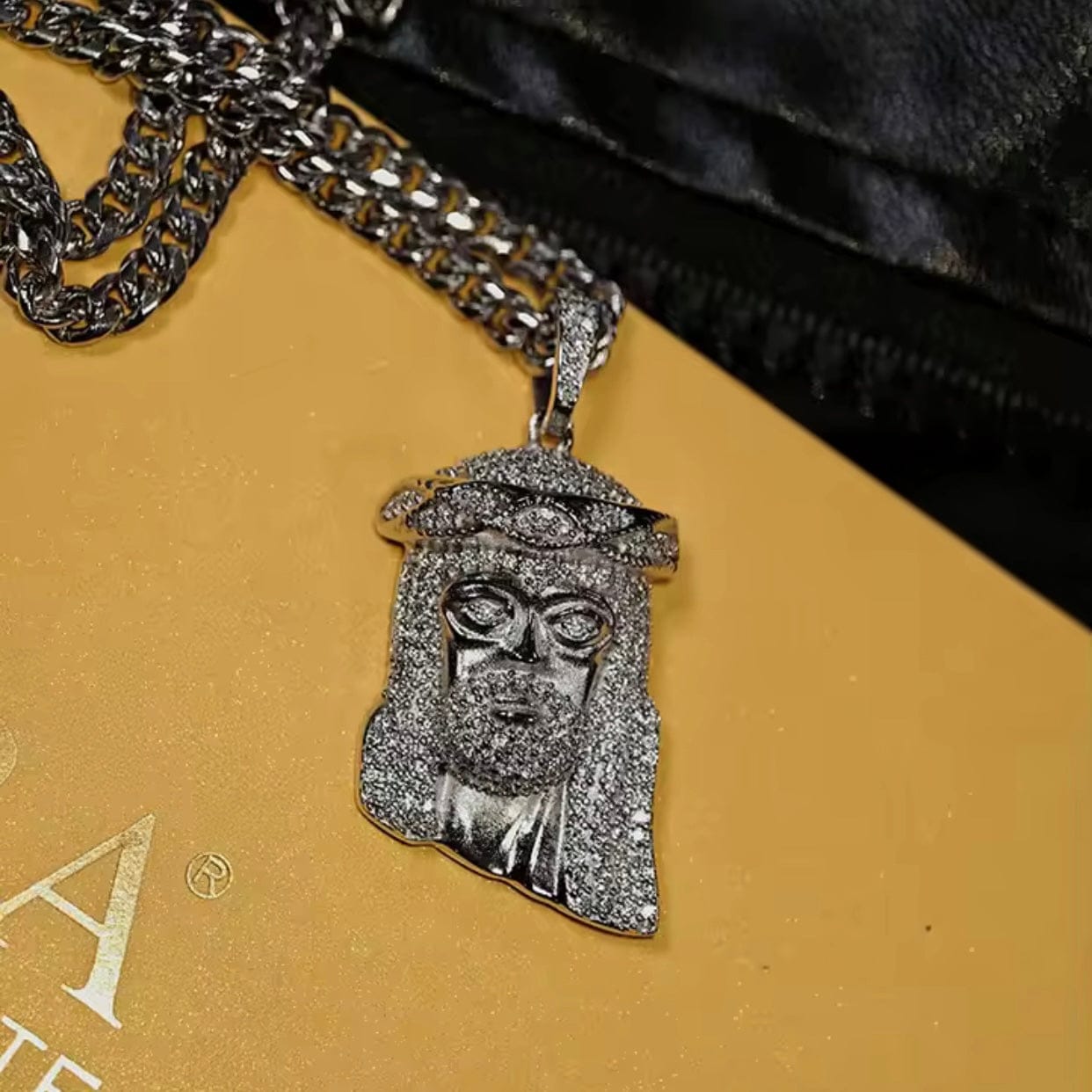 moissanite jesus piece pendant