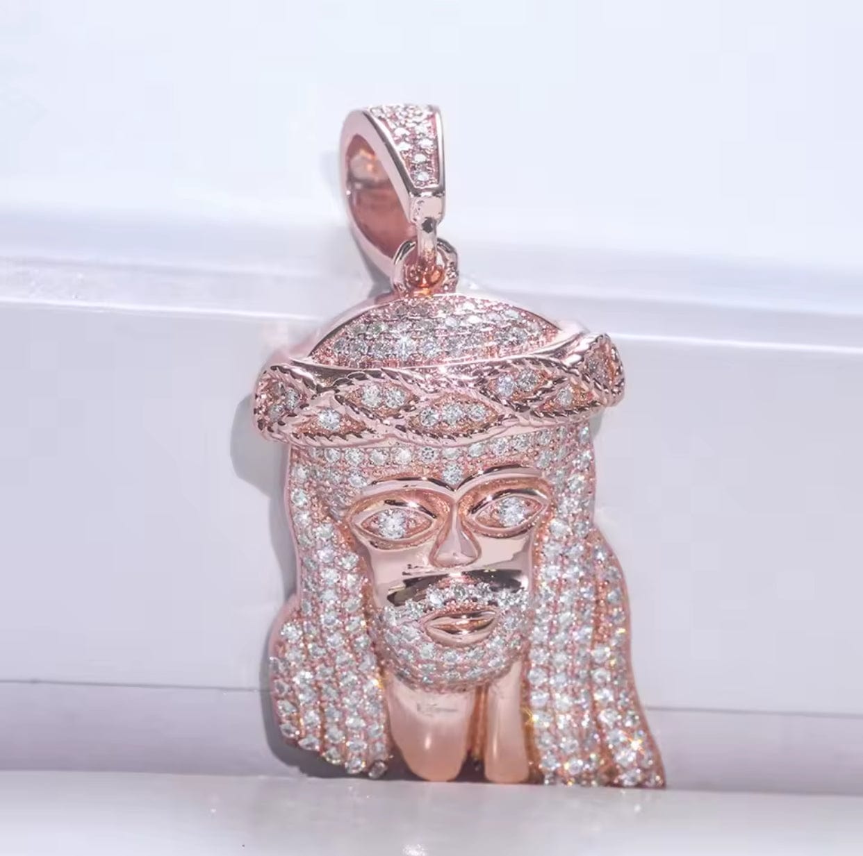 "Jesus Piece" 925 Silver & VVS Moissanite Jesus Head Pendant Necklace