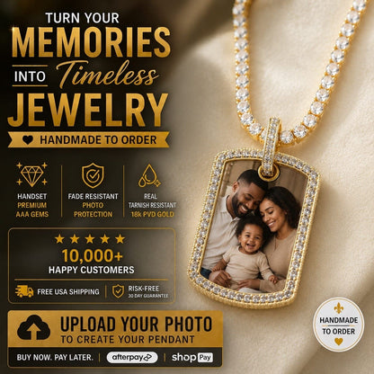 Custom Photo Dog Tag Necklace – Personalized Picture Pendant for Men & Women