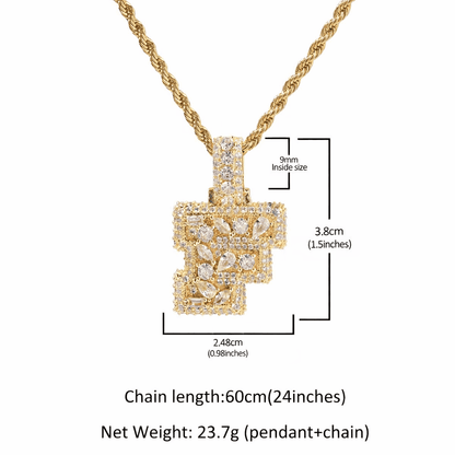 Custom Vertical Letter Pendant – Up To 6 Letters | Free Rope or Cuban Chain