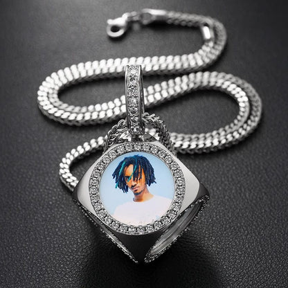 Custom Photo Cube Necklace