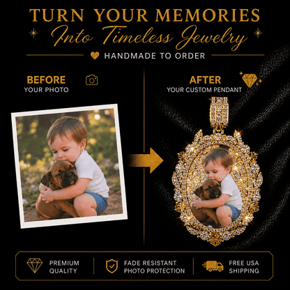 Floral Wreath Frame Photo Pendant Necklace