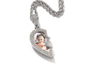 Two-sided Heart Photo Pendant Necklace