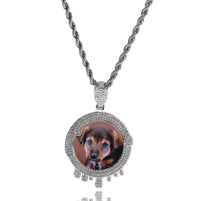 Dripping Frame Photo Pendant Necklace