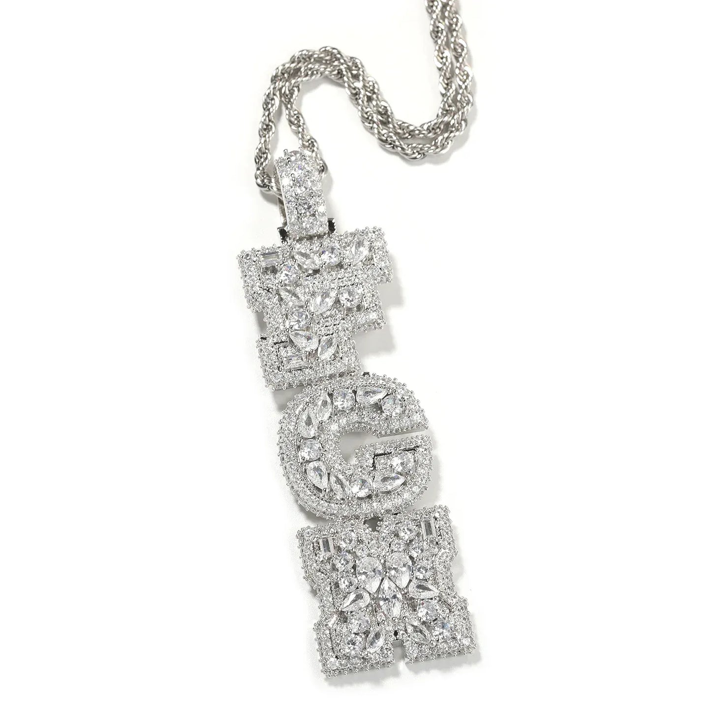Custom Vertical Letter Pendant – Up To 6 Letters | Free Rope or Cuban Chain