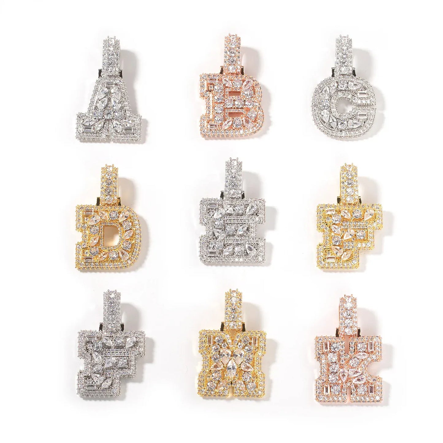 Custom Vertical Letter Pendant – Up To 6 Letters | Free Rope or Cuban Chain