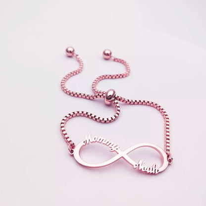 Custom Infinity Knot Multi-Name Bracelet - Adjustable