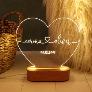 Personalized 3D Photo "Love Lamp" With Custom Text