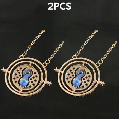 Harry Potter Time Turner Necklace – Spinning Hourglass Wizard Pendant