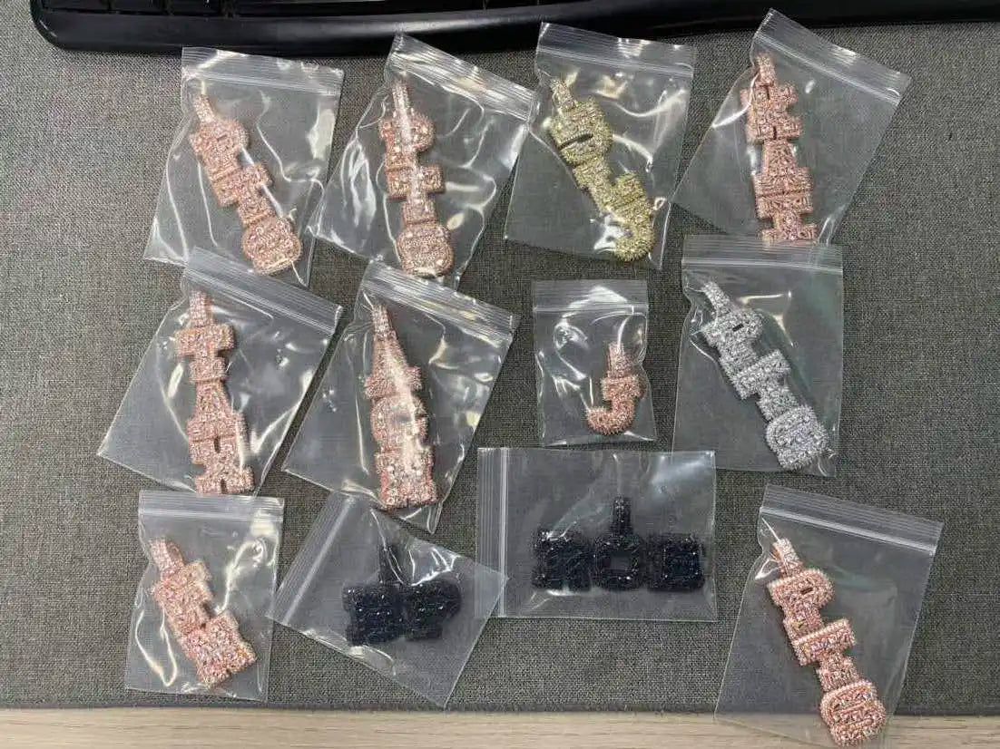 Custom Vertical Letter Pendant – Up To 6 Letters | Free Rope or Cuban Chain