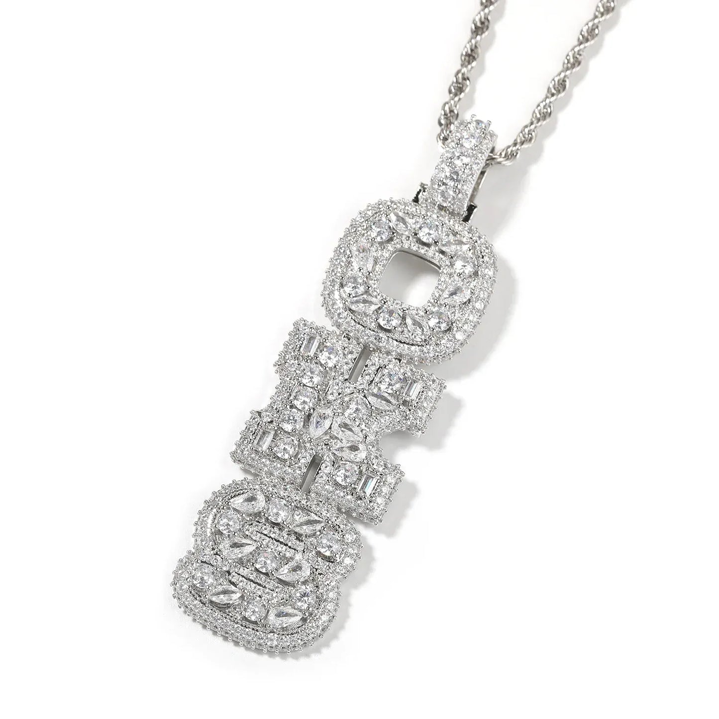 Custom Vertical Letter Pendant – Up To 6 Letters | Free Rope or Cuban Chain