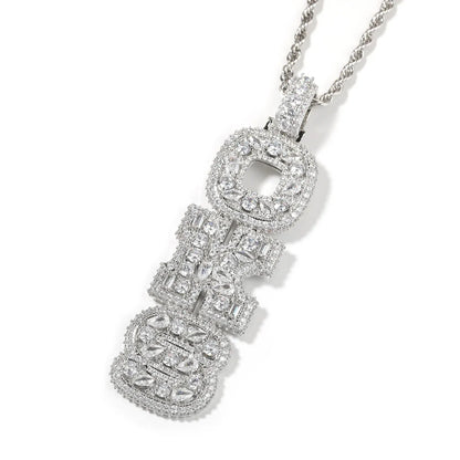 Custom Vertical Letter Pendant – Up To 6 Letters | Free Rope or Cuban Chain